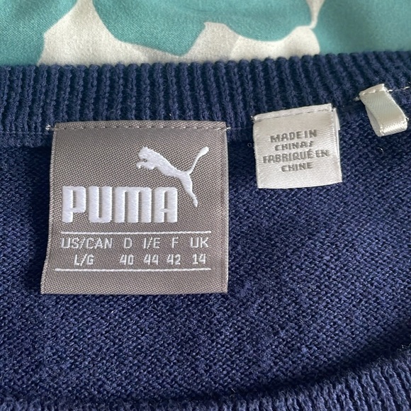 Blue patterned puma golf sweater - Picture 3 of 3